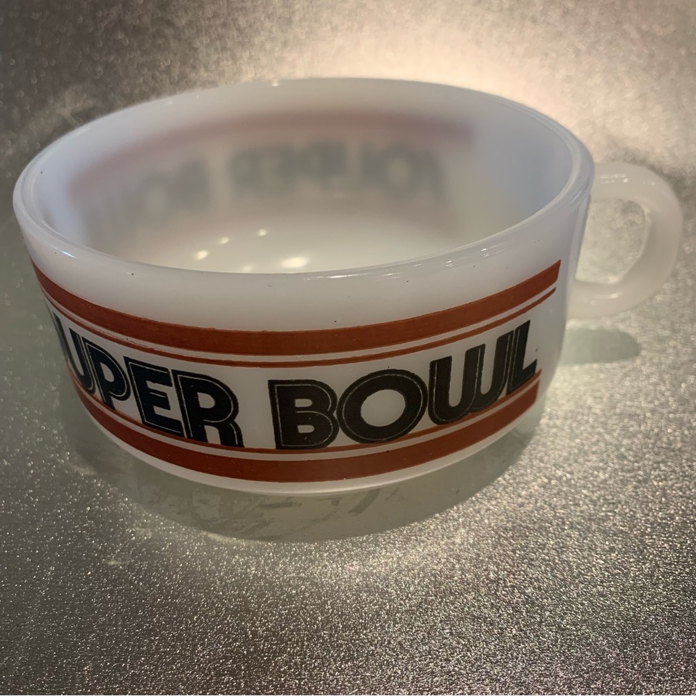 Vintage Glasbake Soup Bowl Mug Souper Bowl Chili Cereal Milkglass MCM 14 Oz - Picture 10 of 12